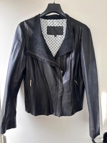 Cigno Nero leren biker jas / jack maat 40/42 zwart beschikbaar voor biedingen