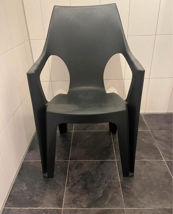 Stapelstoel  Jardin 4 stuks kunststof grijs, Tuin en Terras, Tuinstoelen, Zo goed als nieuw, Kunststof, Stapelbaar, Ophalen