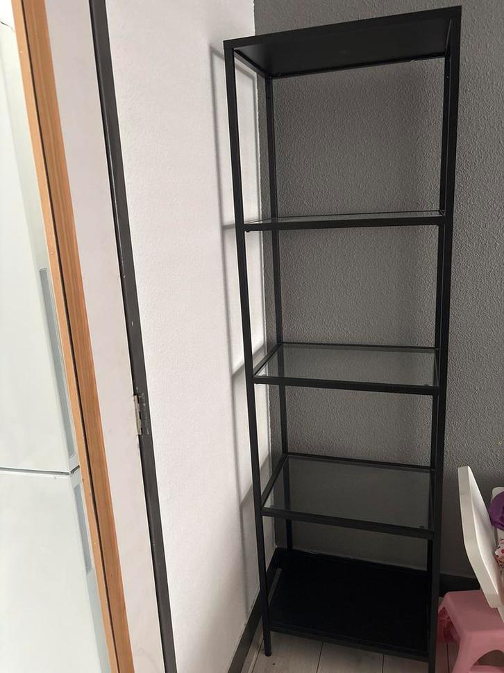 IKEA Vittsjo Stellingkast - Zwart Metaal, Huis en Inrichting, Kasten | Stellingkasten, Zo goed als nieuw, Ophalen