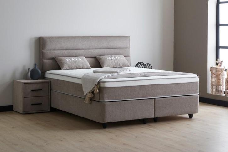 Maya 2-persoons opbergbed - Taupe, Huis en Inrichting, Slaapkamer | Matrassen en Bedbodems