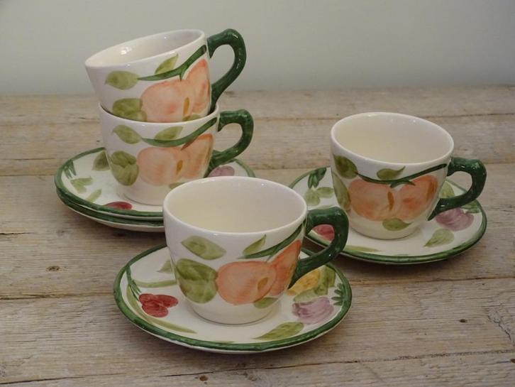 4x Kop-en-schotel, Johnson Bros, Franciscan FRUIT, als nieuw, Antiek en Kunst, Antiek | Servies los, Ophalen of Verzenden