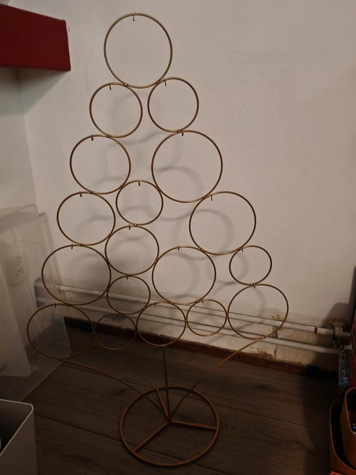 Kerstboom goud, Huis en Inrichting, Woonaccessoires | Wijnrekken, 50 tot 75 cm, Metaal, Minder dan 5 flessen, Ophalen