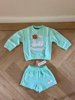 *NIEUW!* Mintgroene sweater + korte broek, Mini Rodini 104, Jongen of Meisje, Nieuw, Ophalen of Verzenden, Setje