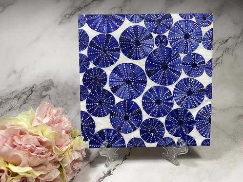 PPD knutsel servetten blauwe zee egels motief decoupage 330, Hobby en Vrije tijd, Knutselen, Nieuw, Materiaal, Ophalen of Verzenden