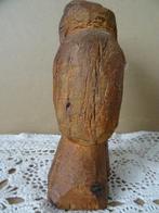 Antiek houten beeld Heilige met tas mand Christoffel? 16cm, Ophalen of Verzenden