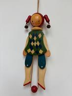 Vintage houten trekpop Sevi Italiaans 26 cm jaren ‘60, Ophalen of Verzenden, Huis en Inrichting