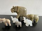 Half edelsteen onyx + speksteen Olifant beeldjes, Antiek en Kunst, Ophalen of Verzenden