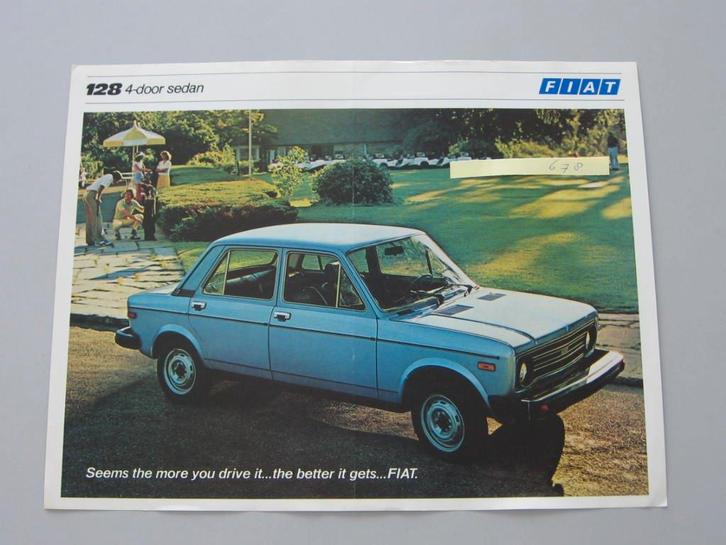 FT 678 FIAT 128 4-door sedan. 1978. folder, Boeken, Auto's | Folders en Tijdschriften, Zo goed als nieuw, Overige merken, Ophalen of Verzenden