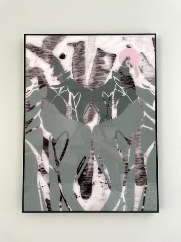 2x Bo Concept wanddecoratie - foto art in groen roze zwart beschikbaar voor biedingen