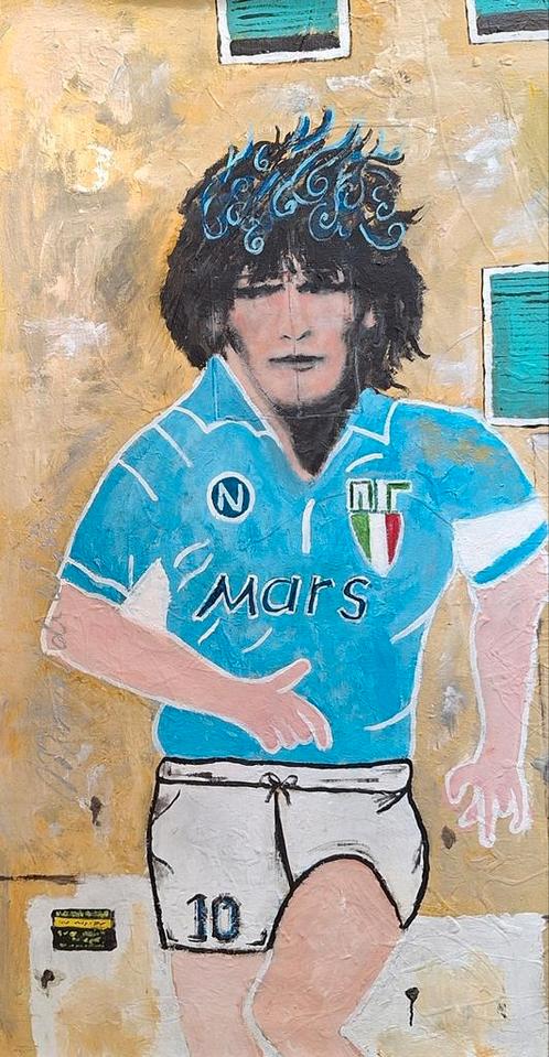 -MARADONA IL SANTO DI NAPOLI- Marcel de With (1964)., Antiek en Kunst, Kunst | Schilderijen | Modern, Ophalen of Verzenden