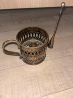 Antieke kandelaar met kaarsendover, Ophalen of Verzenden, Zilver