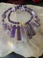 Amethist chevron geluk intuïtie meditatie magie, Sieraden, Tassen en Uiterlijk, Kettingen, Paars, Nieuw, Ophalen of Verzenden