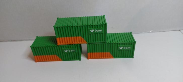 Bam 20ft. Materiaal Containers *Nieuw* (07), Hobby en Vrije tijd, Modeltreinen | H0, Nieuw, Brug, Tunnel of Gebouw, Gelijkstroom of Wisselstroom