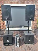 Geluidsset incl luidsprekers / subwoofers en versterker, Audio, Tv en Foto, Luidsprekers, Gebruikt, Subwoofer, 120 watt of meer