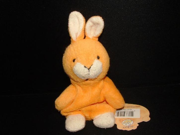 DIFRAX KONIJN BEAN BAG BEEST BADSTOF ORANJEGEEL MET, Kinderen en Baby's, Speelgoed | Knuffels en Pluche, Nieuw, Overige typen
