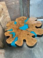 Epoxy boomstamtafel salontafel, Ophalen, 50 tot 100 cm, Rond, Zo goed als nieuw