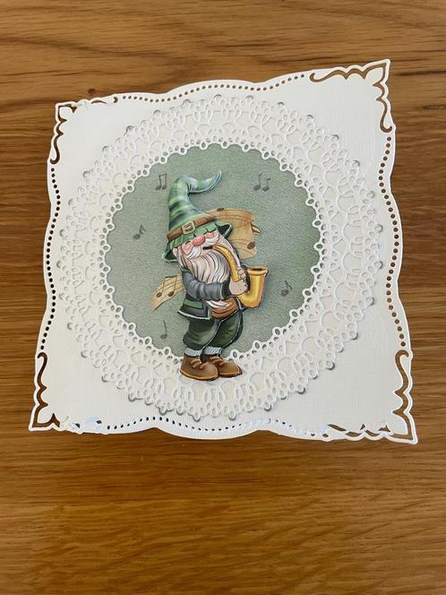 Kaartje gnome (3), Hobby en Vrije tijd, Kaarten | Zelfgemaakt, Nieuw, Overige thema's, Ophalen of Verzenden