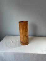 Vintage bamboe houten japandi stijl vaas h30cm, Overige materialen, Overige kleuren, Ophalen of Verzenden, Zo goed als nieuw