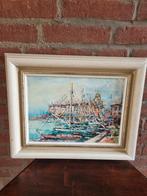 Schilderij Havengezicht st Tropez, Antiek en Kunst, Kunst | Schilderijen | Klassiek, Ophalen of Verzenden