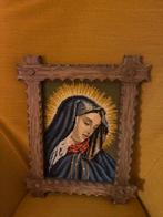 Oud Geborduurd Maria Icoon Schilderij, Antiek en Kunst, Antiek | Religie, Ophalen