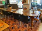 Brocante - Zeer grote eettafel / stamtafel!, Ophalen, Gebruikt, Eikenhout, Vijf personen of meer