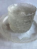 Antiek 12-delig gebakstel kristal, Antiek en Kunst, Ophalen of Verzenden