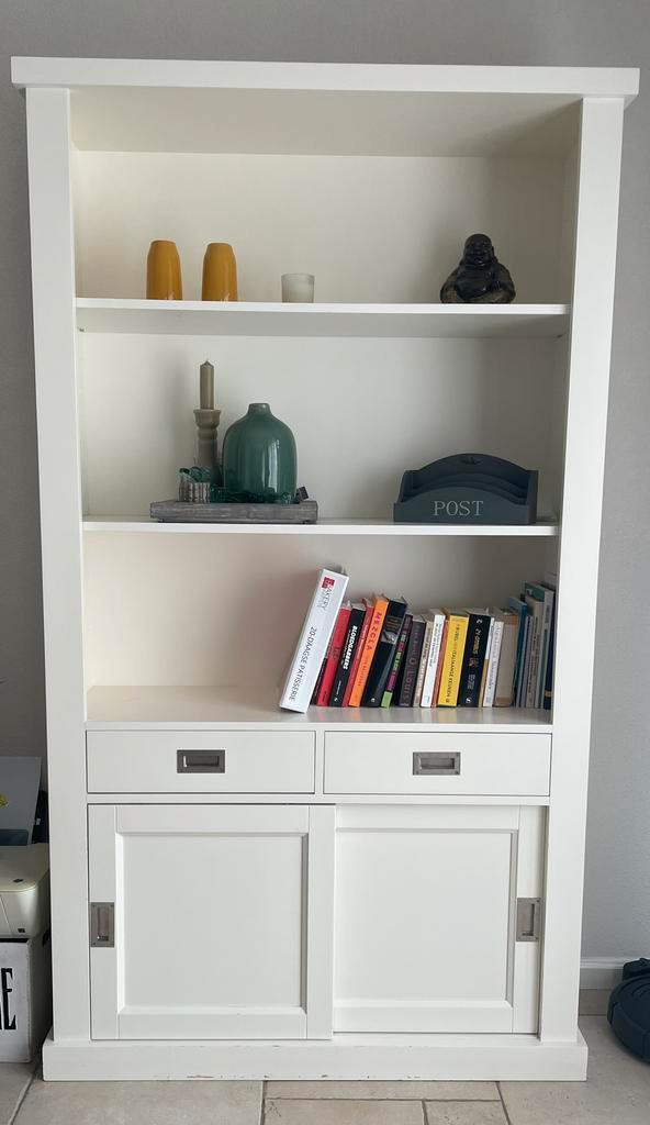 Boekenkast wit, Huis en Inrichting, Kasten | Boekenkasten, Gebruikt, 100 tot 150 cm, 200 cm of meer, 25 tot 50 cm, Ophalen