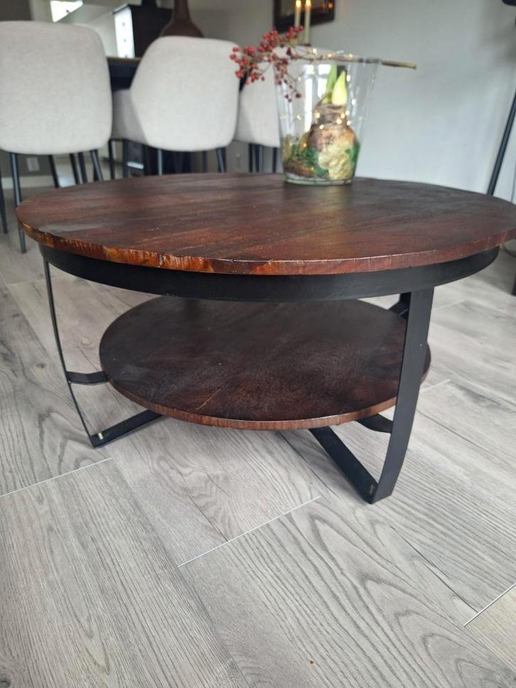 Koloniale salontafel rond - 80cm, Huis en Inrichting, Tafels | Salontafels, Gebruikt, Minder dan 50 cm, 50 tot 100 cm, 50 tot 100 cm