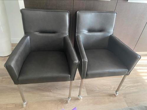 Mooie In House lederen eetkamerstoelen, Huis en Inrichting, Stoelen, Zo goed als nieuw, Ophalen