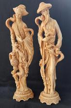 Ivorine beelden 2x Chinees motief, Antiek en Kunst, Ophalen of Verzenden