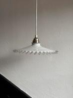 Vintage wit Frans glazen kartel lampen kapje glas hanglamp, Ophalen of Verzenden, Glas, Minder dan 50 cm
