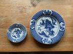 borden hertenjacht Petrus Regout blauw/wit Chinoiserie 2 x, Ophalen of Verzenden