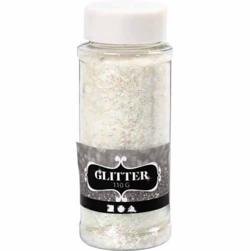 Creativ Company deco glitter fibers kristal potje 110 gram, Hobby en Vrije tijd, Knutselen, Nieuw, Materiaal, Ophalen of Verzenden