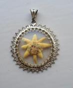 Hanger met echte edelweiss. Zilverkleurig met mooie sierrand, Overige materialen, Ophalen of Verzenden, Zo goed als nieuw, Bloem of Plant