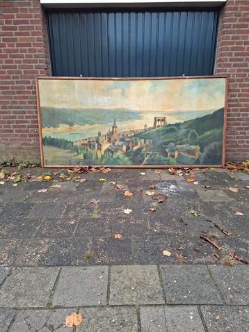 Antiek Schilderij Bacharach - Groot & Decoratief! beschikbaar voor biedingen
