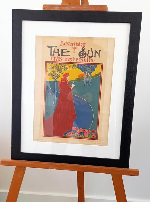Louis Rhead The Sun 1896 Maitres de l'Affiche art nouveau, Antiek en Kunst, Kunst | Litho's en Zeefdrukken, Ophalen of Verzenden
