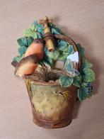 Vogel , roodborstjes vintage wandplaquette Bossons, Antiek en Kunst, Ophalen of Verzenden