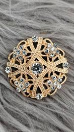 Goudkleurige Broche met Strassteentjes, 4 tot 7 cm, Nieuw, Ophalen of Verzenden, Goud