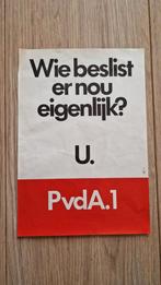 Affiche PvdA jaren 60/70, Verzamelen, Ophalen of Verzenden, Gebruikt, Rechthoekig Staand