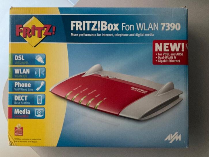 FritzBox 7390 + KPN DVS 1200s, Computers en Software, Routers en Modems, Gebruikt, Router met modem, Ophalen of Verzenden