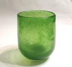 DutZ Barrel jungle green decoratieve glazen vaas., Antiek en Kunst, Antiek | Glas en Kristal, Ophalen of Verzenden