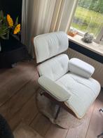 Charles & Eames stoel met poef ( replica), Huis en Inrichting, Fauteuils, Ophalen, Gebruikt, Metaal, Disign stuk
