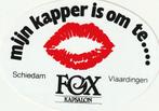Sticker kapper Fox kapsalon Schiedam Vlaardingen, Verzenden, Zo goed als nieuw, Bedrijf of Vereniging