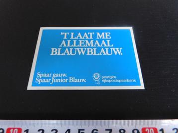 sticker POSTGIRO 't laat me allemaal blauwblauw  beschikbaar voor biedingen