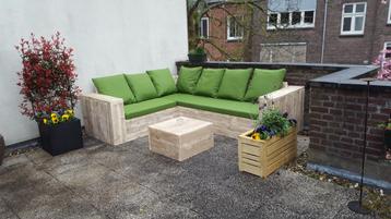 Luxe steigerhouten hoekbank bank Loungebank SHOWROOM OPEN beschikbaar voor biedingen