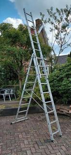 Driedelige schuifladder, Doe-het-zelf en Verbouw, Ladders en Trappen, Ophalen, Gebruikt, 4 meter of meer