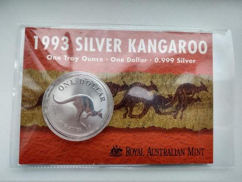 1 oz Zilver Kangaroo munt (RAM) 1993 in blister - Australië, Postzegels en Munten, Edelmetalen en Baren, Zilver, Ophalen of Verzenden