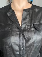 Zwarte glanzende Calvin Klein blouse mt 36, Zwart, Ophalen of Verzenden, Zo goed als nieuw, Maat 36 (S)