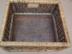 Vierkante gevlochten rieten mand, Ophalen, Mand, Vierkant, Zo goed als nieuw