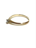 14k gouden ring met een diamant, 18 tot 19, -, -, Ophalen of Verzenden